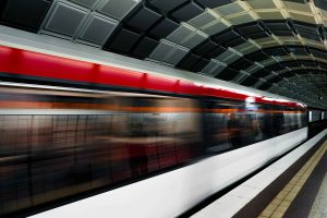 Train time-lapse through a tunnel